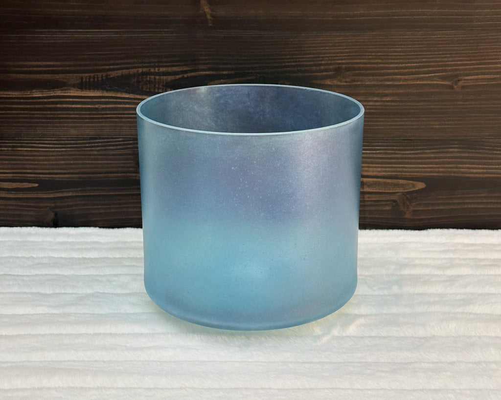 9" A+45 Advance Selenite, Aqua Aura Gold Crystal Tones® Alchemy Singing Bowl