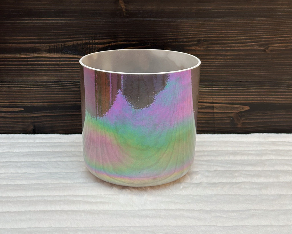 8" B+20 Charcoal, Platinum Crystal Tones® Alchemy Singing Bowl