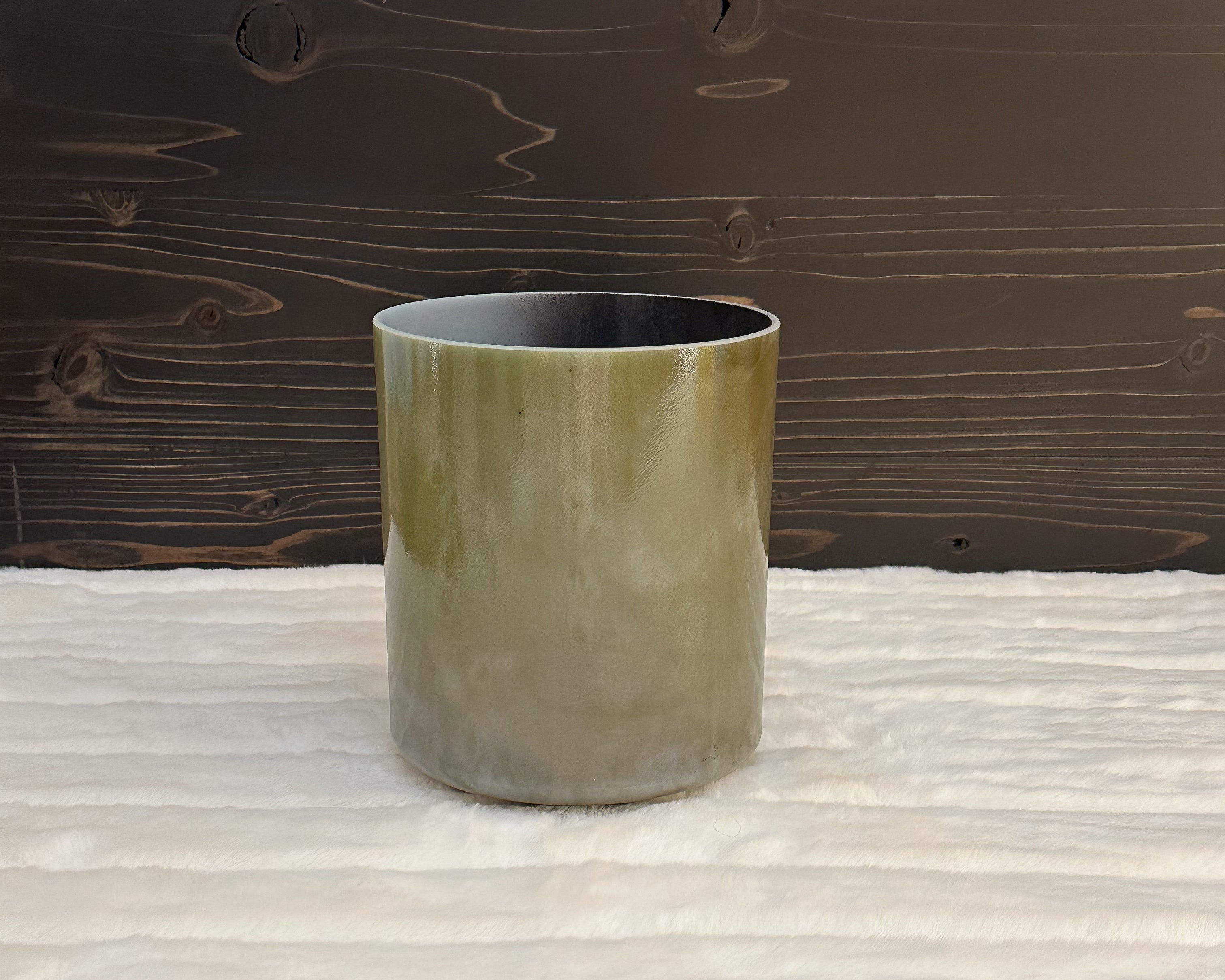 6" G+10 Mt. Shasta Serpentine, White Light Angel Gold Frosted Inside Bowl Crystal Tones® Alchemy Singing Bowl