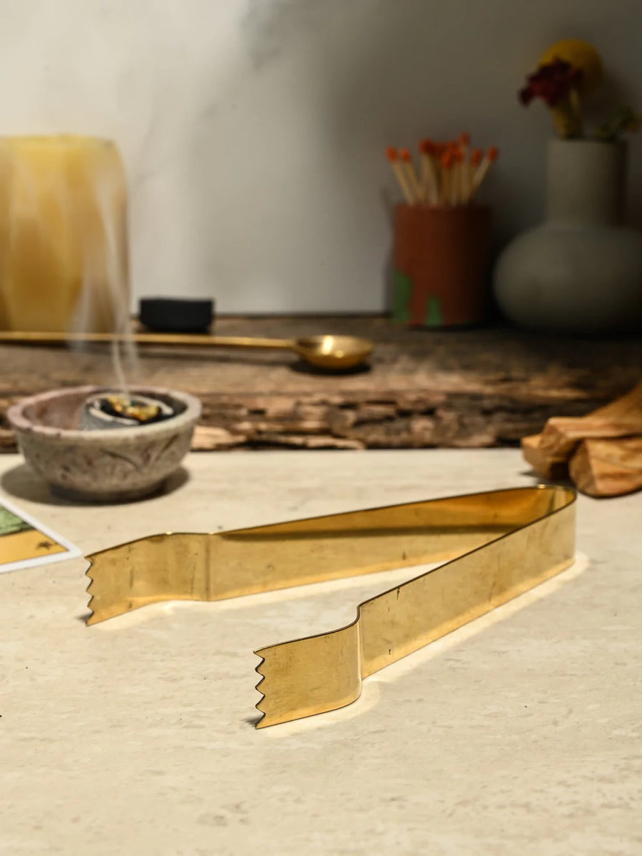Brass Incense and Charcoal Tongs Buffalo Firefly LLC