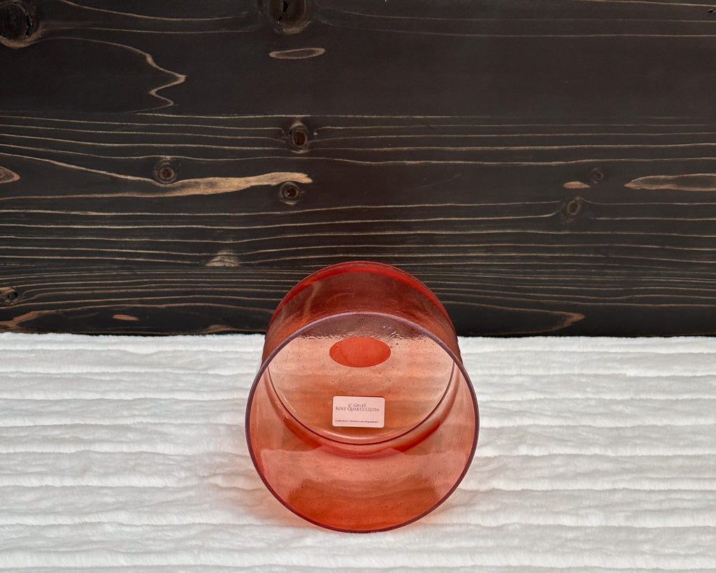 6" G#+45 Rose Quartz Bowl, Crystal Tones® Alchemy Crystal Singing Bowls®