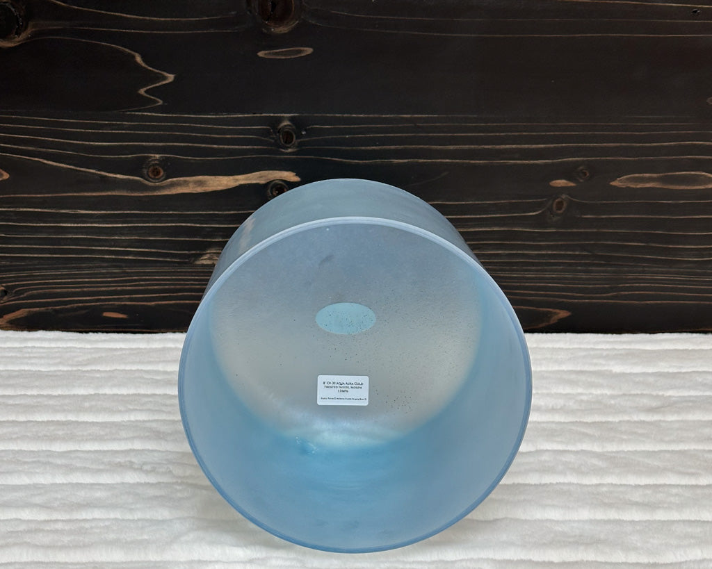 8" C#-30 Aqua Aura Gold Frosted Inside, Morph Bowl, Crystal Tones® Alchemy Crystal Singing Bowls®