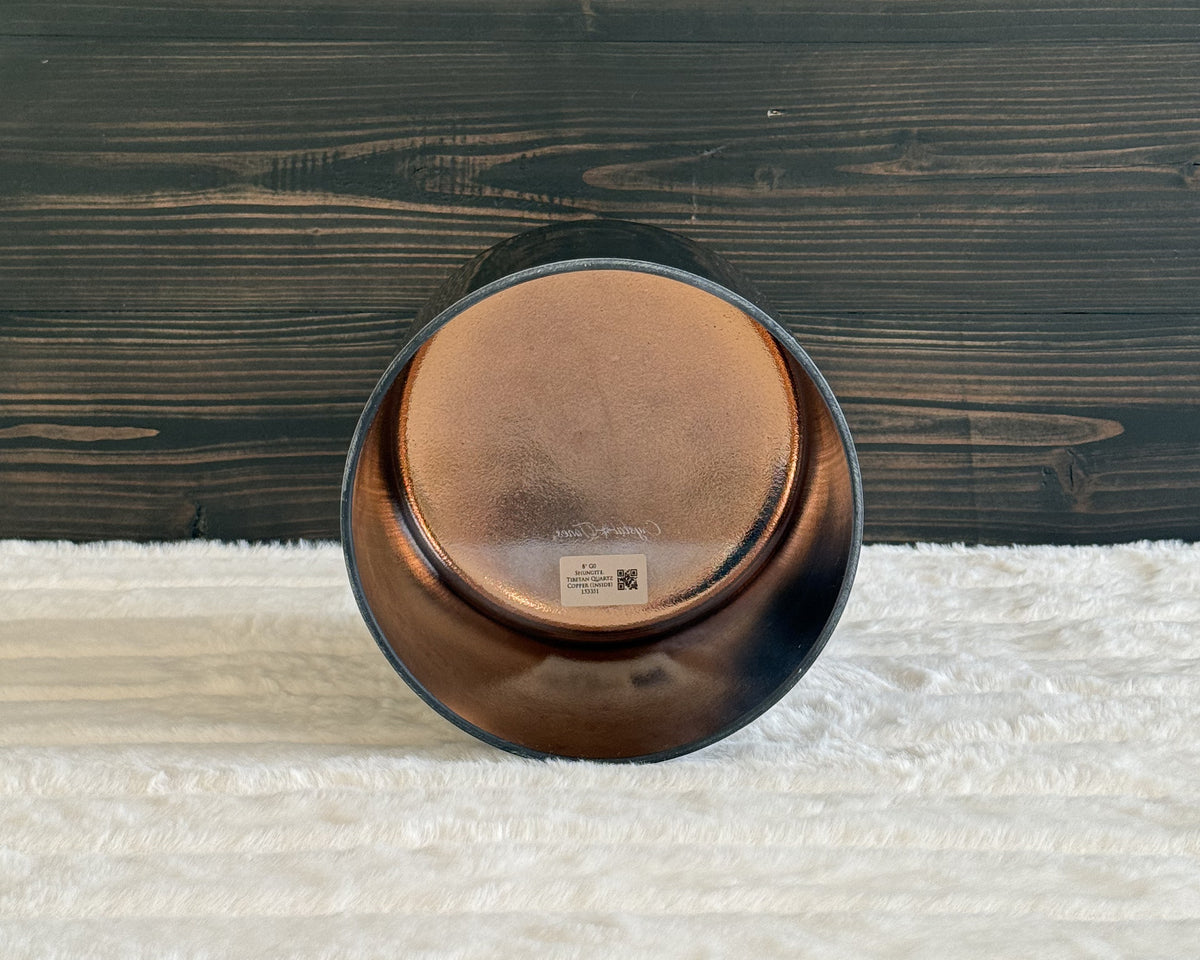 Copper alchemy inside the 8" G0 Shungite, Tibetan Quartz Crystal Tones® Alchemy Singing Bowl
