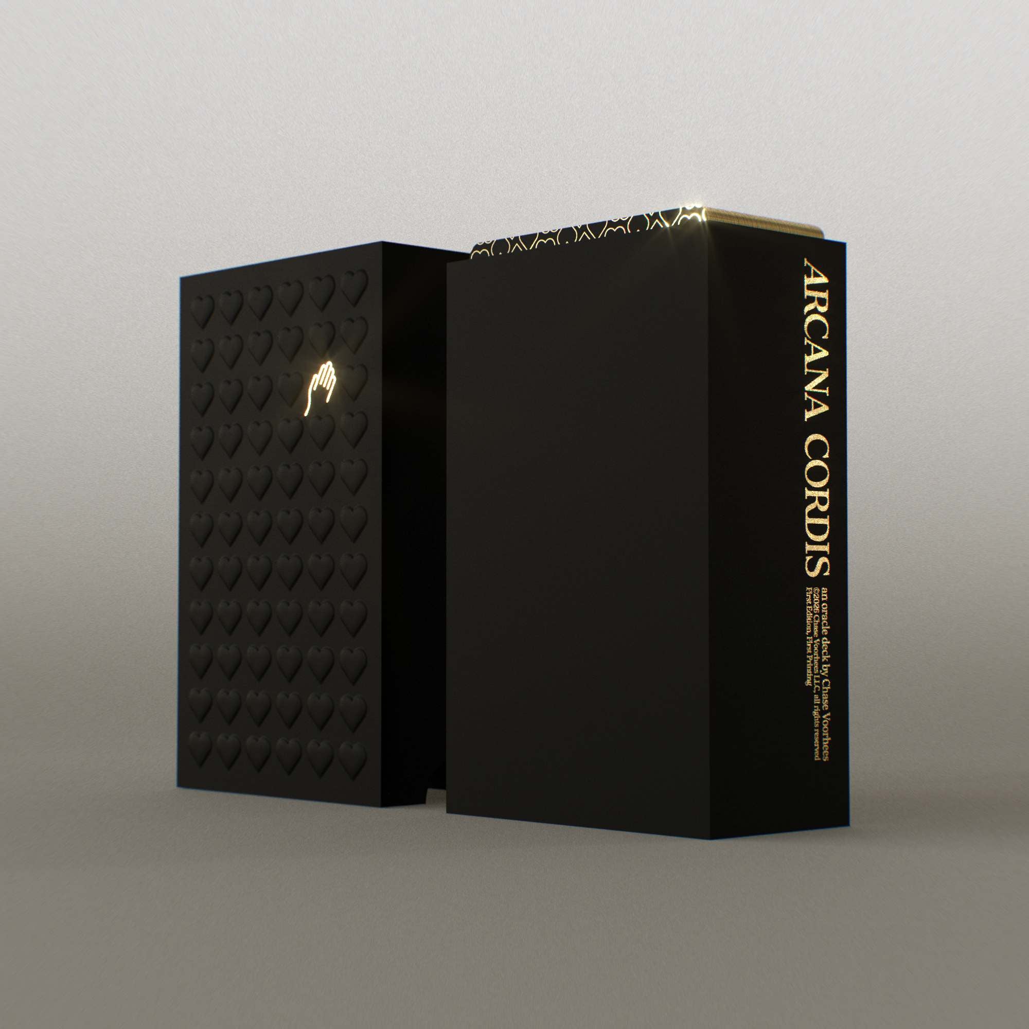 Arcana Cordis box shown open with deck