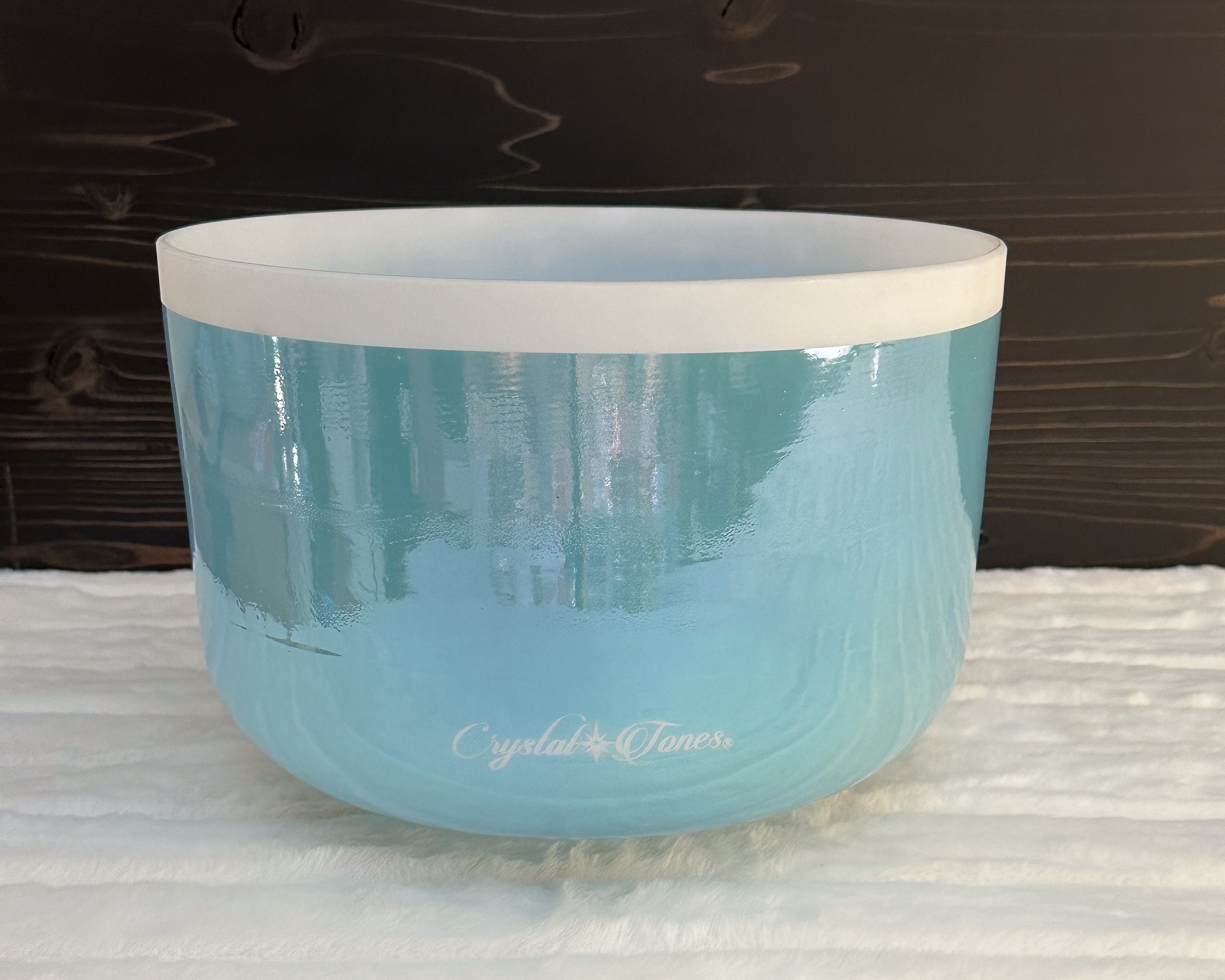 12" F+25 Ocean Gold Frosted Rim Bowl Crystal Tones® Alchemy Singing Bowl