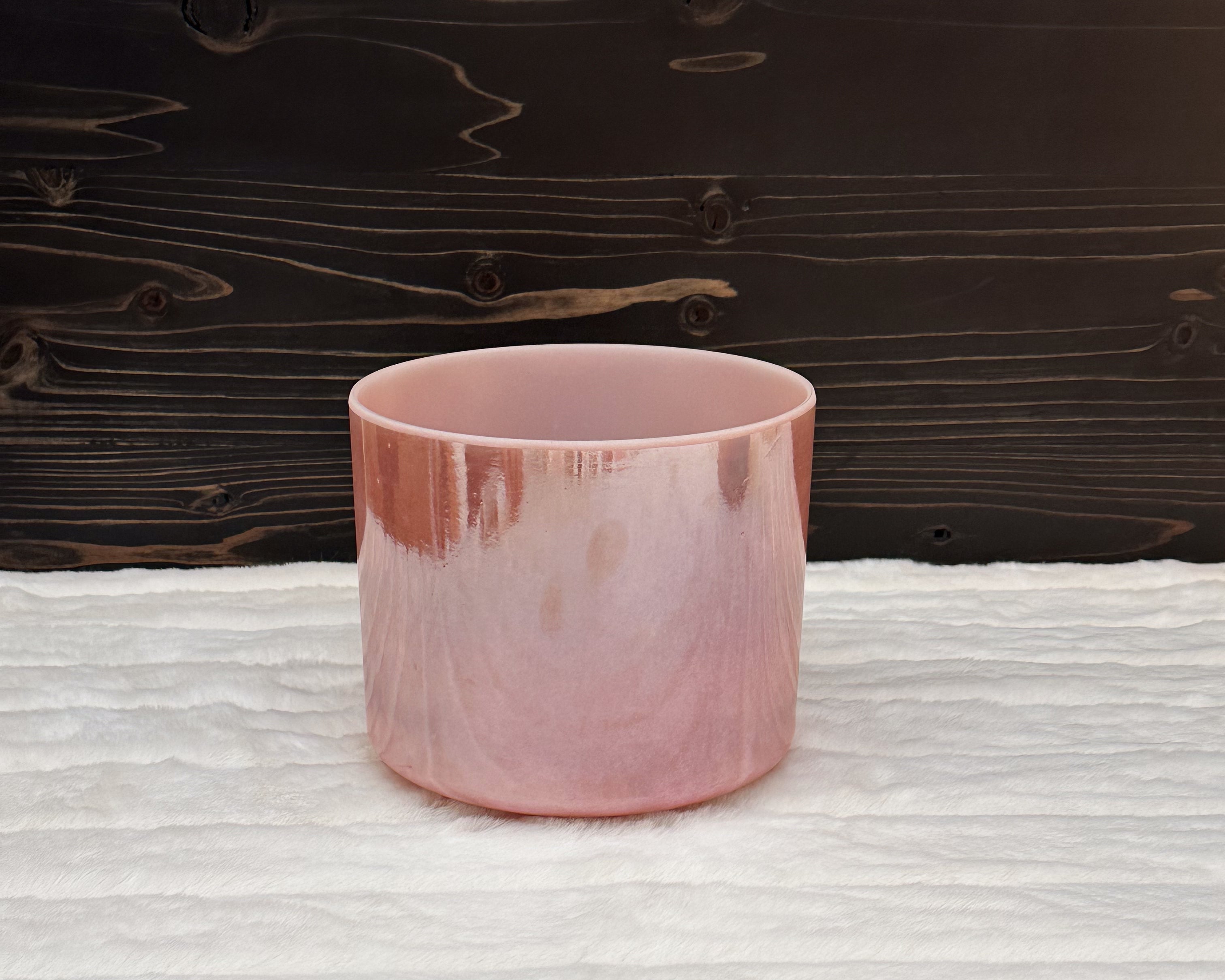 7" F#+15 Rose Quartz, Palladium Bowl Crystal Tones® Alchemy Singing Bowl